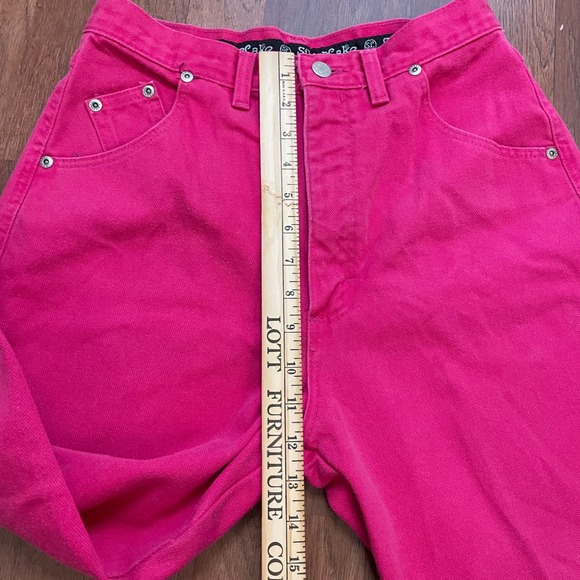 Vintage Wrangler Hot Pink High Waisted Straight Leg Jeans Made in USA 11/12 - Picture 5 of 8
